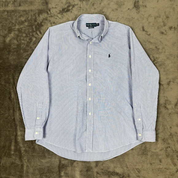 Ralph Lauren Men's XL Custom Fit Button Down Long Sleeve Striped Dress Shirt - Picture 1 of 5